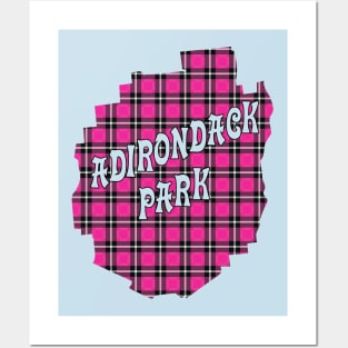 Hot Pink Plaid Adirondack Park w/ Text Posters and Art